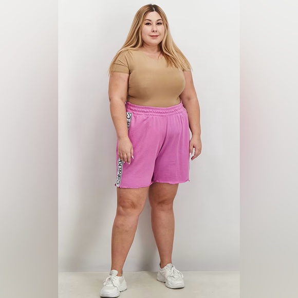 New Calvin Klein Plus Size Drawstring Basic Shorts - Picture 1 of 13